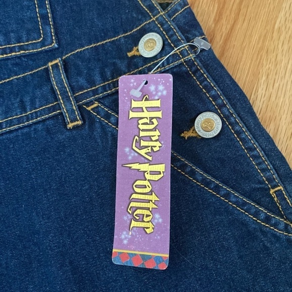 NWT Harry Potter Jean Overalls Shorts Girls Sz 14 Denim Pockets Costume Festival - Picture 6 of 12